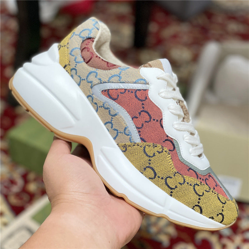 Women's & Men's Home Dad Color Matching Presbyopic Colorful Platform Height Sneakers