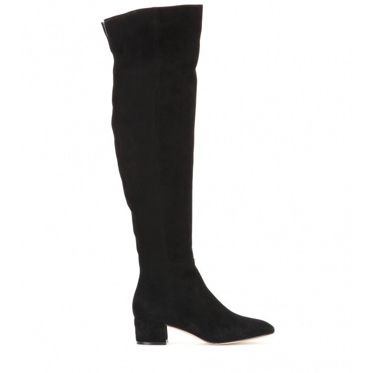 Women's Fashion Round Toe Mid Chunky High Plus Heels