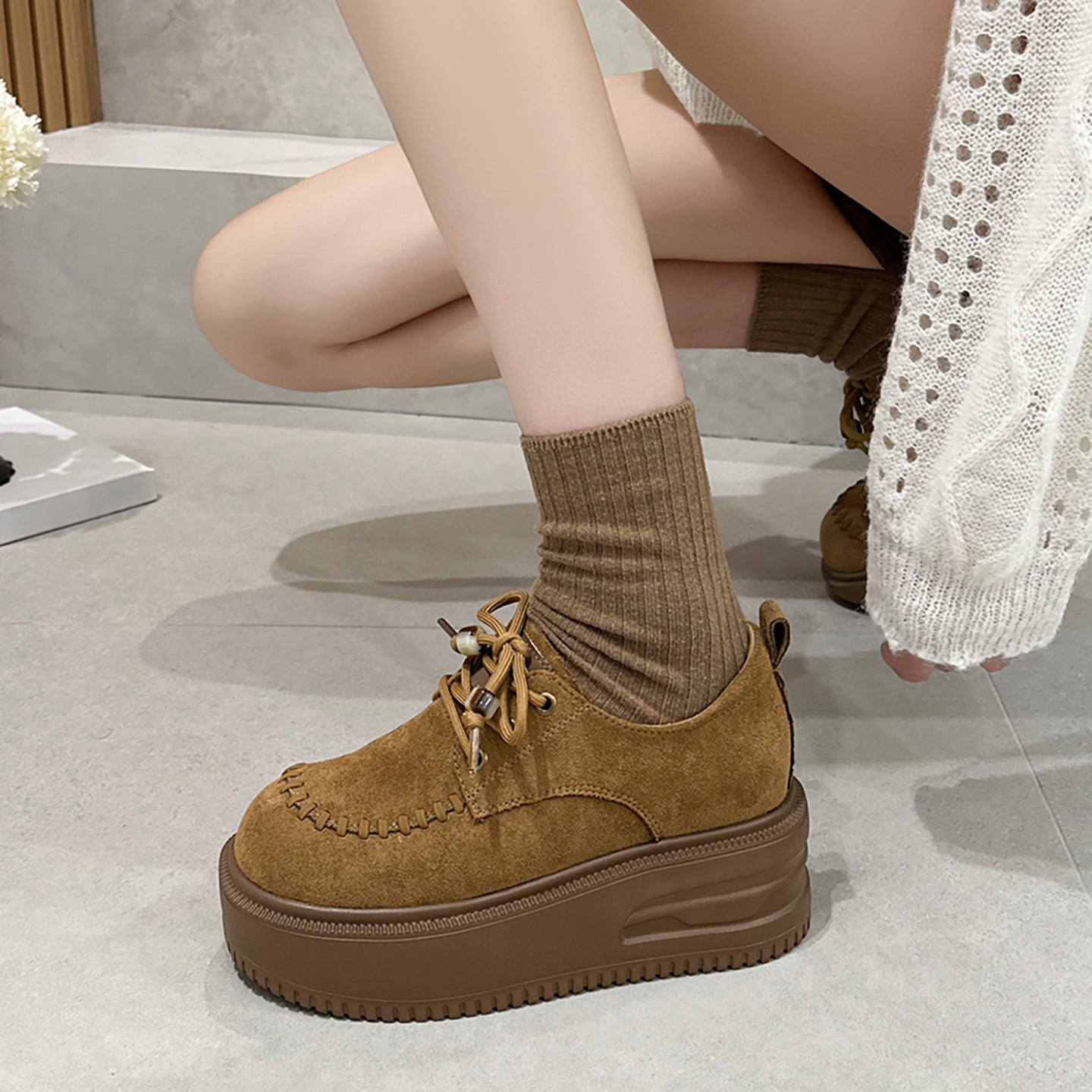 Foam Sole Autumn Retro Winter Fleece-lined Women's Casual Shoes