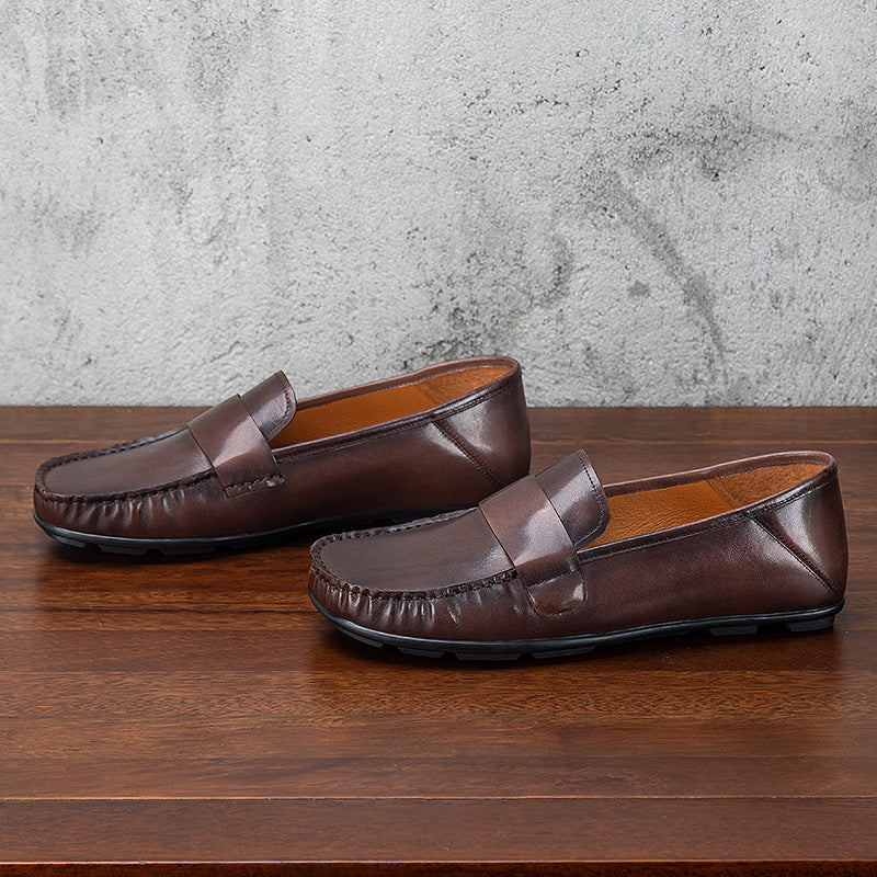 Men's Spring Genuine Soft Bottom Slip-on Fashion Loafers/doug Shoes
