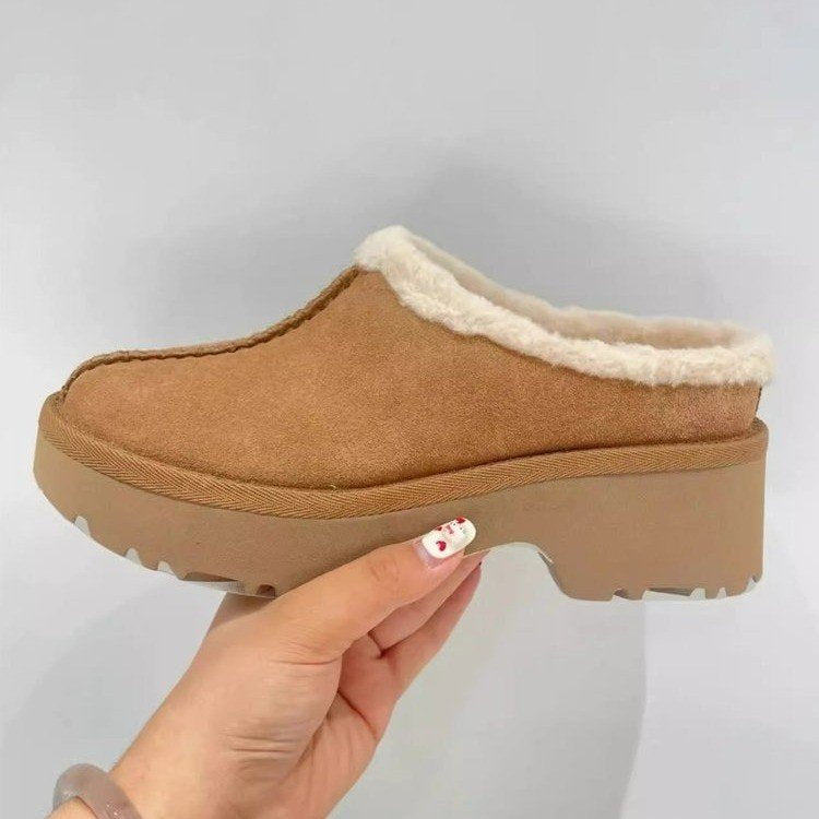 Women's Integrated Platform Fleece Lined For Thick Fluffy Boots