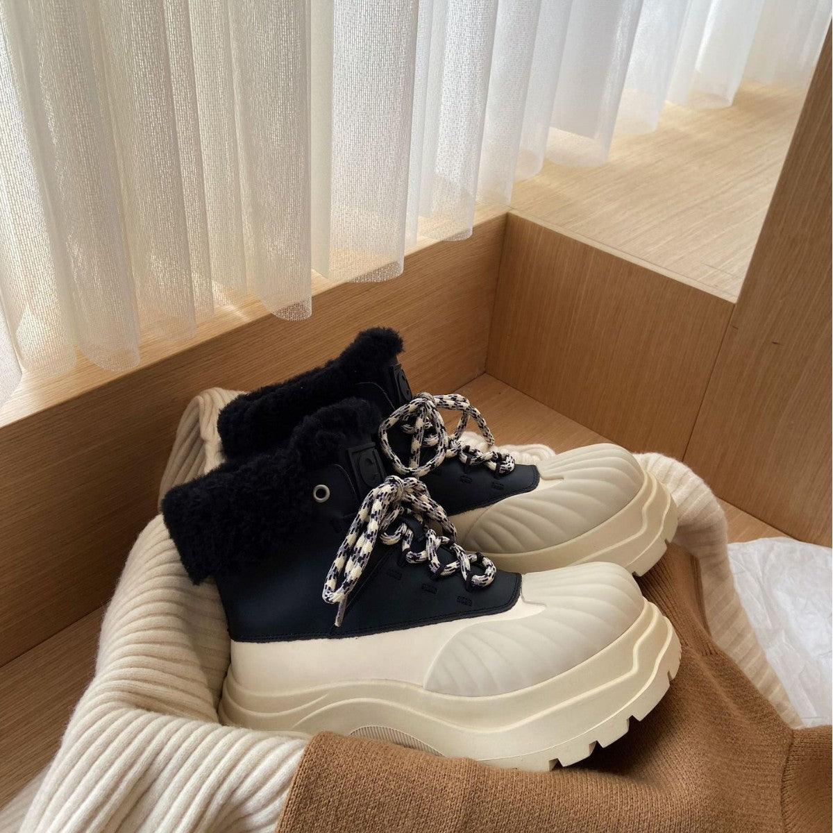 Women's Home Short Warm Fur Integrated For Snow Boots