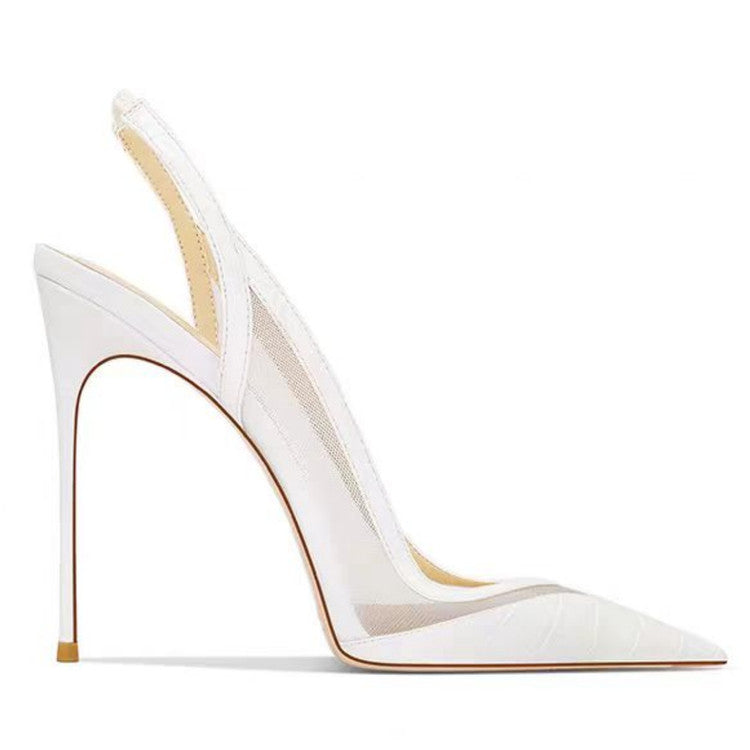 Shallow Mouth Back Strap Side Empty Stiletto Heels
