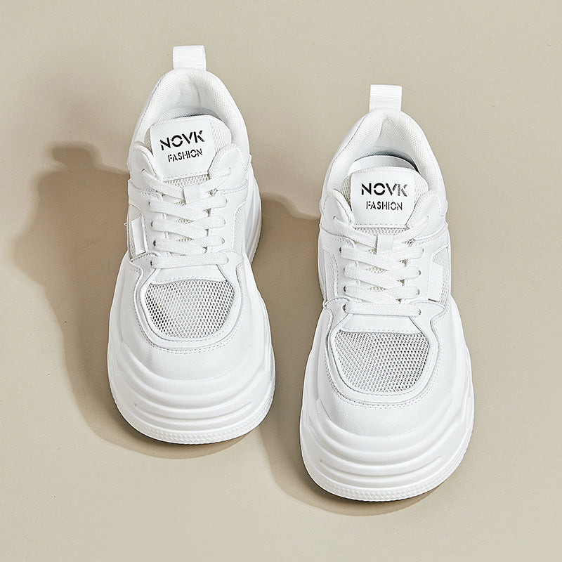 Women's & Men's Dad Platform Height Increasing White For Men's Shoes