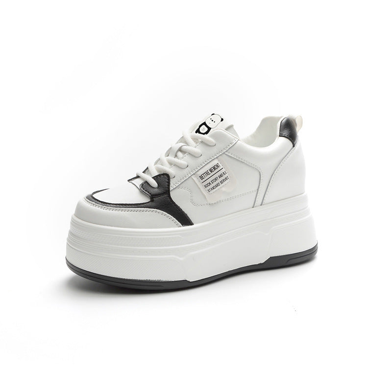 Women's Platform White Slimming Height Increasing Insole Small Versatile Women's Casual Shoes