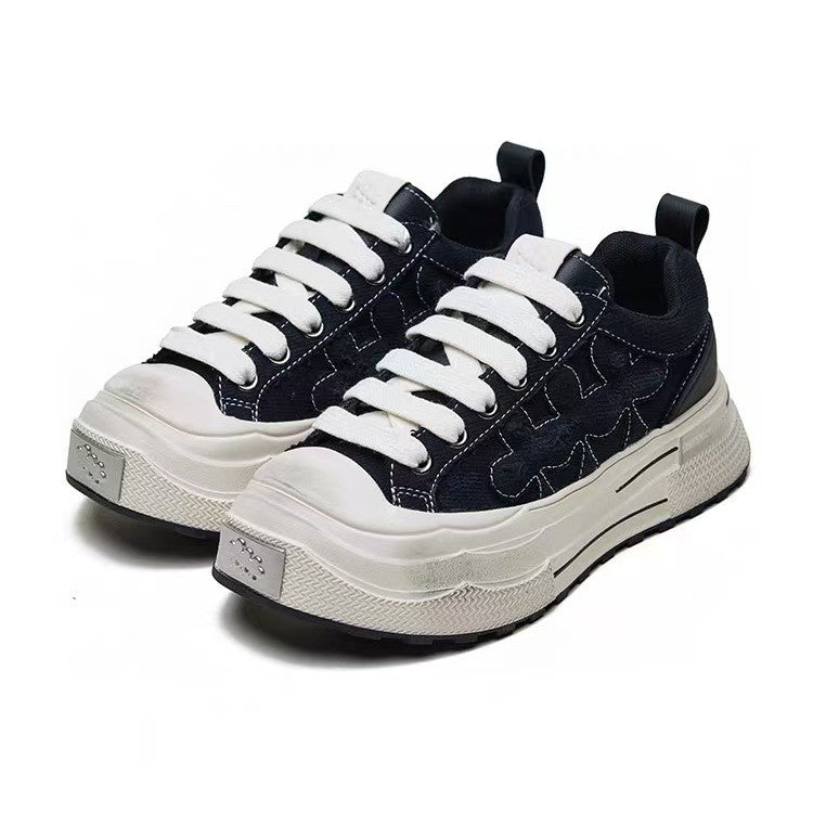 Women's Ensemble Plum Blossom Retro Platform Height Increasing Men's Shoes