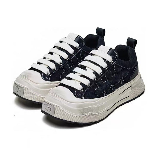 Women's Ensemble Plum Blossom Retro Platform Height Increasing Men's Shoes