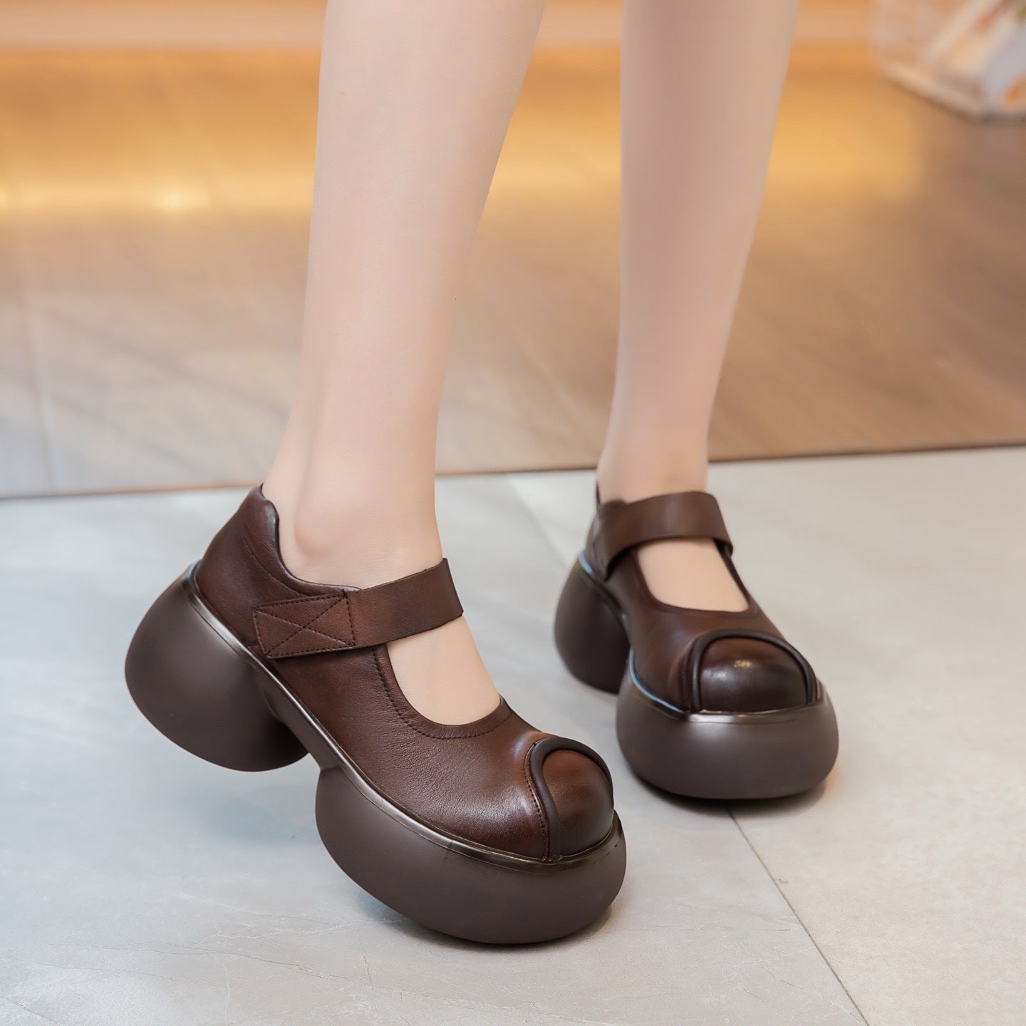 Women's Mary Jane Spring Increased Comfortable Height Increasing Women's Shoes