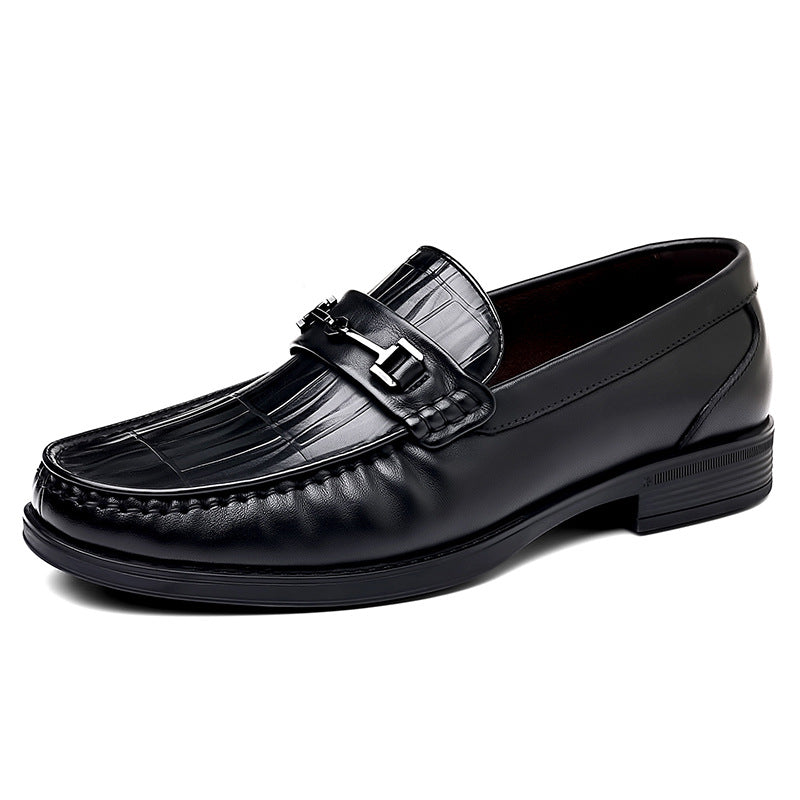 Men's Layer Cowhide Summer Versatile Breathable Soft Surface Loafers/doug Shoes