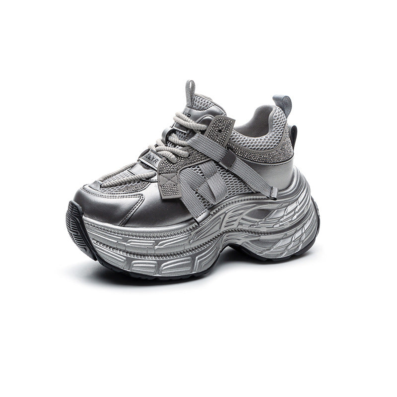 Women's Fashion Clunky Height Increasing Insole Lightweight Small Men's Shoes