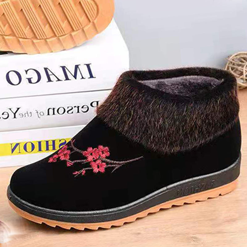 Women's Winter Cotton Fleece-lined Thickened Short Round Boots