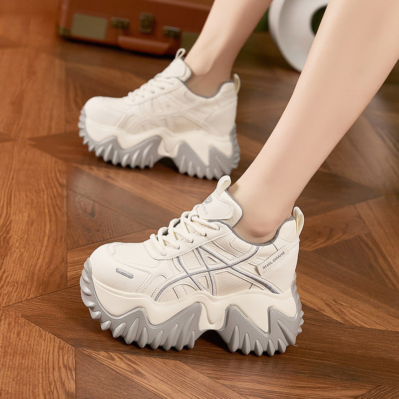 Women's Platform Dad Spring Fashionable Small Height Increasing Women's Sports Shoes