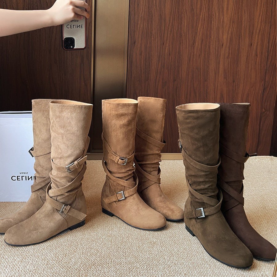 Women's Height Increasing Insole Autumn Retro Easy Boots