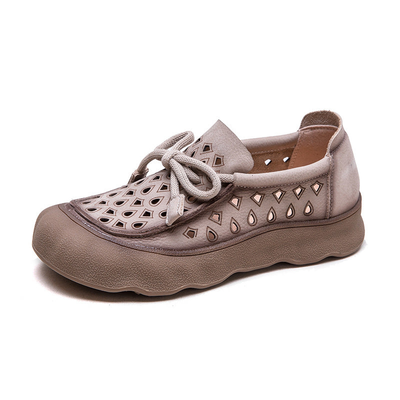 Women's Genuine Soft Bottom Summer First Layer Cowhide Pumps Loafers