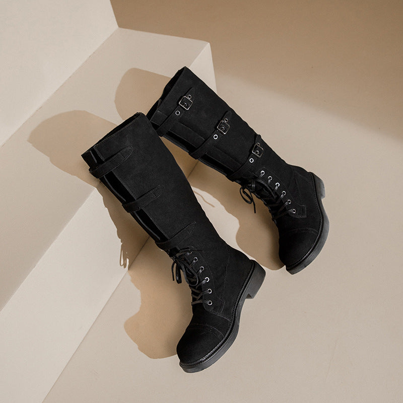 Women's Knight Retro British Long Female Cowboy Snow Boots