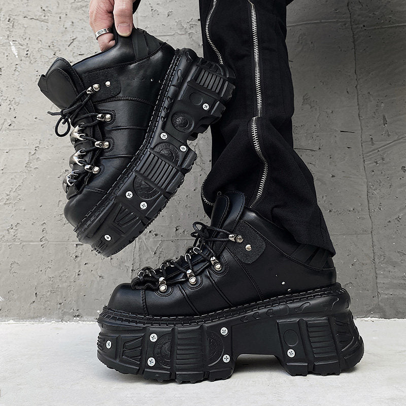 Men's Street American Metal Punk Retro Minority Design Fried Men's Shoes