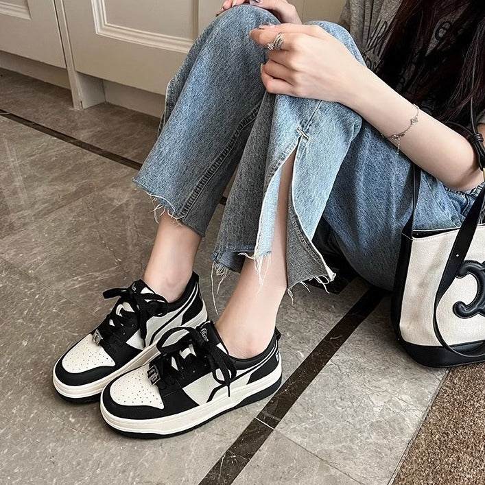 Women's Small Size Height Increasing Insole Platform White Sneakers