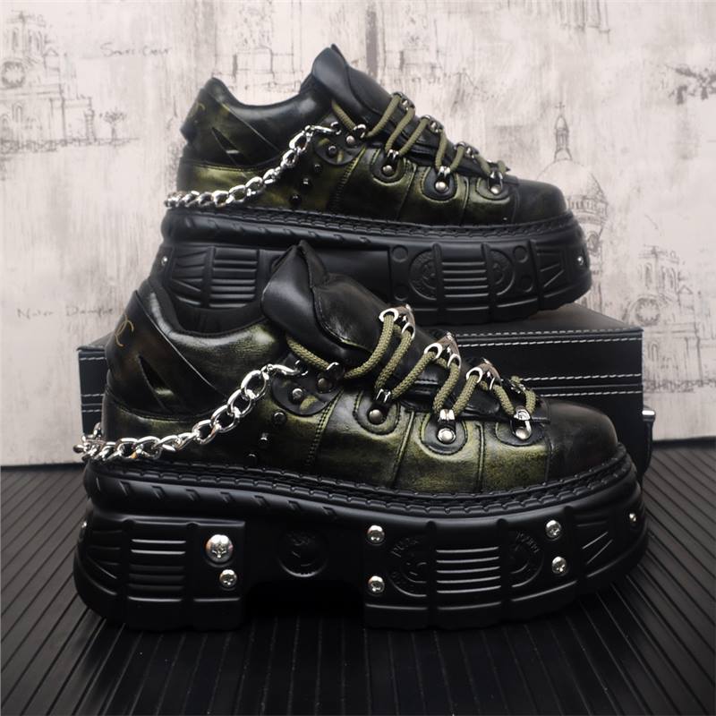 Men's Thick Bottom Fried Street Fashion Metal Hight Men's Shoes