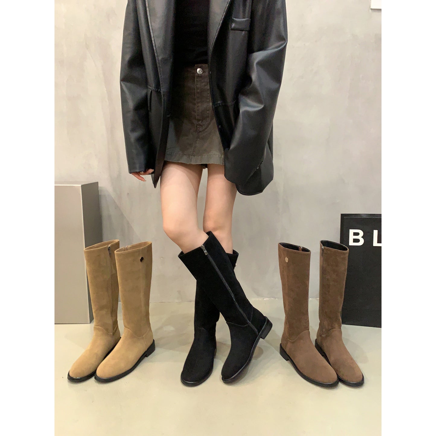 Women's Cowboy Martin Fashion Skinny Autumn Vintage Women's Leather Boots