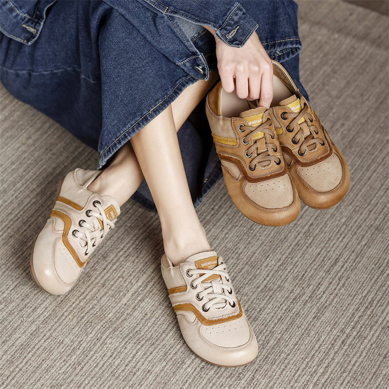 Women's Big Head Soft Bottom Wild Retro Women's Casual Shoes