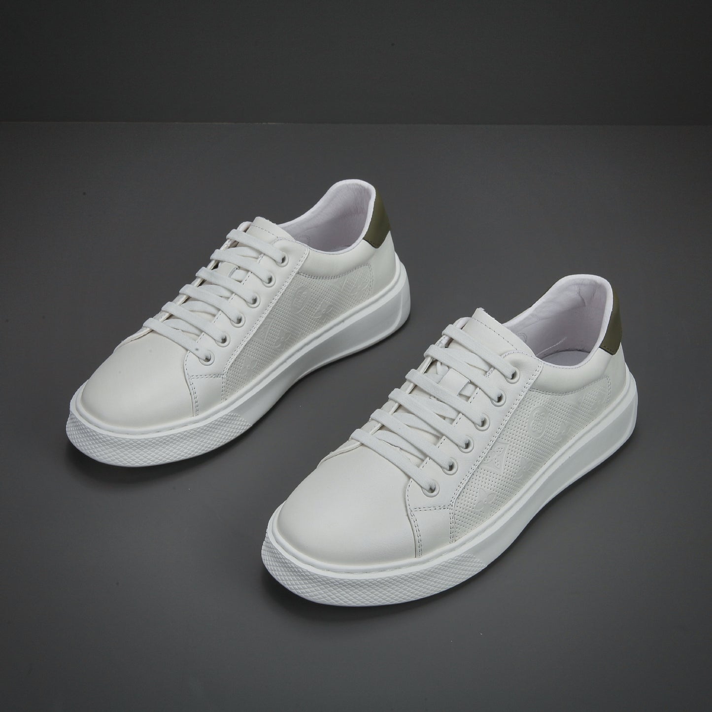 Men's Fashion White Spring British Style Green Men's Board Shoes