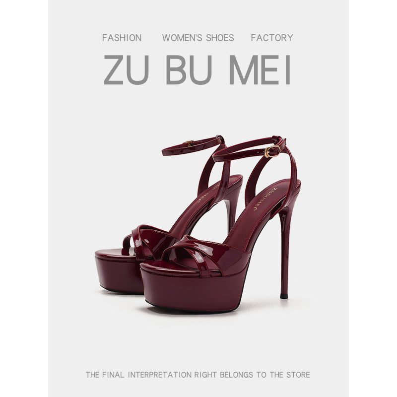 Sexy Open Toe Waterproof Platform Female Square Stiletto Not Sandals