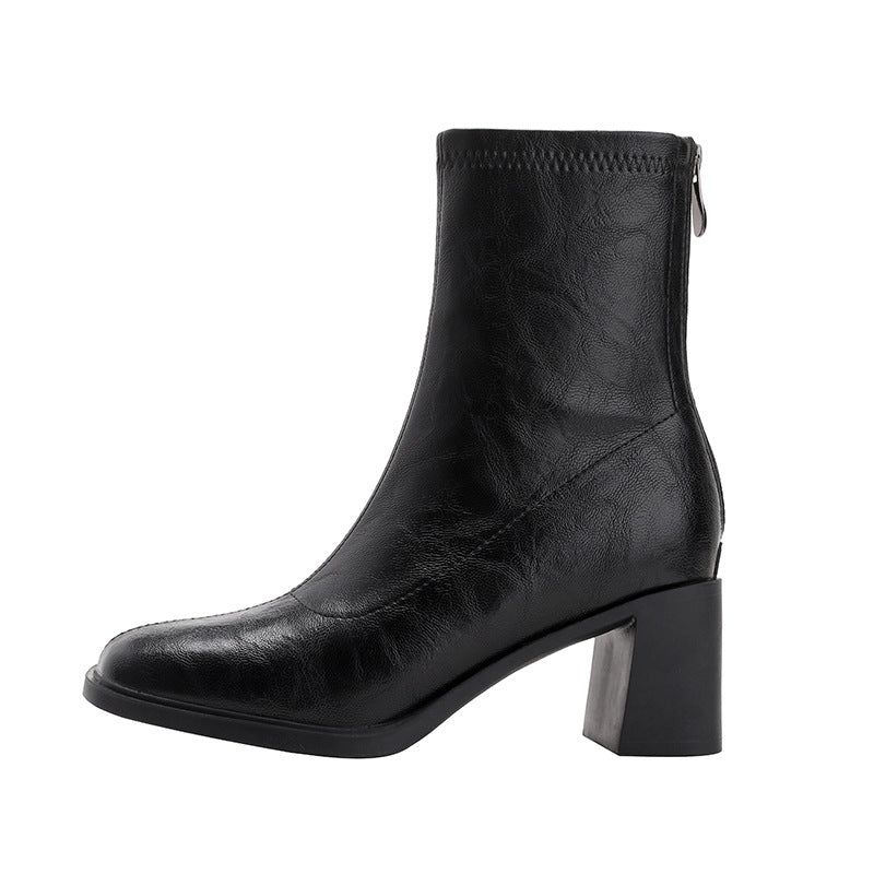 Women's High Autumn Black Plus Veet Martin Skinny Women's Leather Boots
