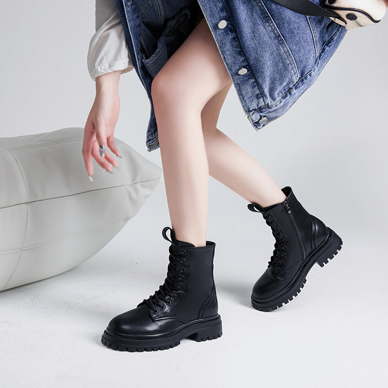 Women's Martin Platform British Style Elevator Wild Boots