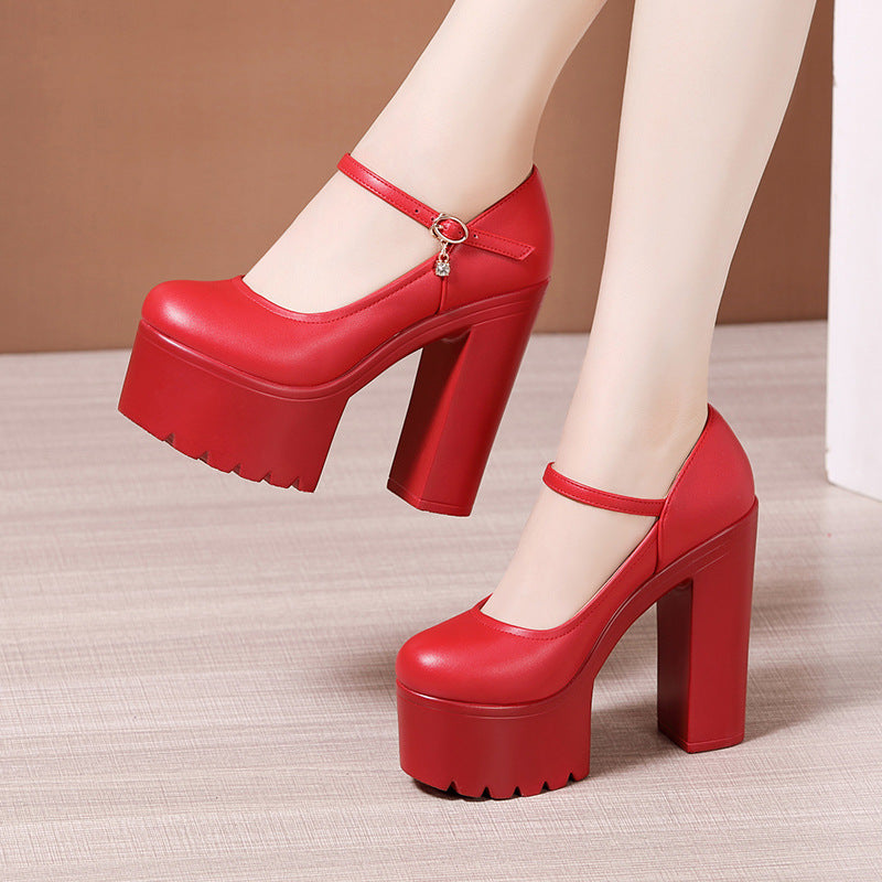 Women's Cheongsam Show Special Thick Bottom Waterproof Platform Round Head Super Women's Fashion Shoes