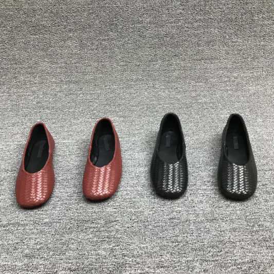 European Goods Low Flat Round Head Woven Women's Fashion Shoes