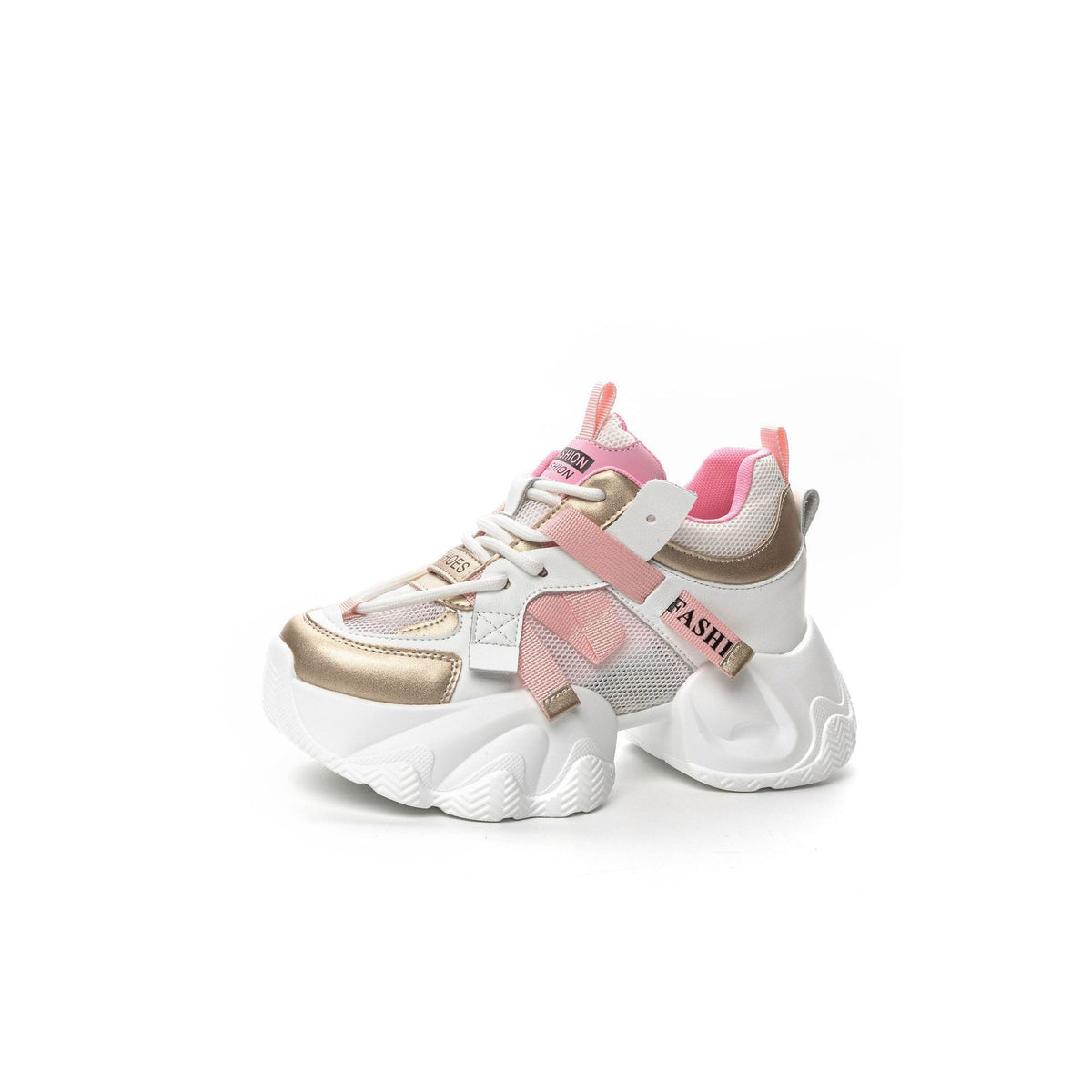 Women's Genuine Platform Height Increasing Insole Sports Leather Shoes