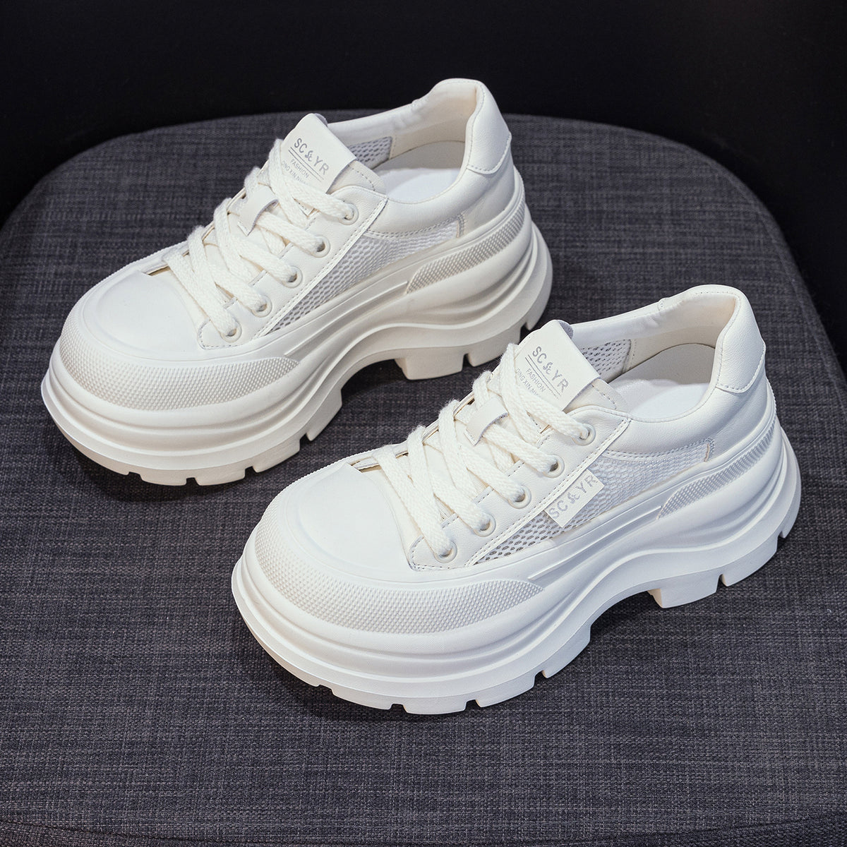 Women's Small Platform White Summer Fashion British Style Women's Casual Shoes