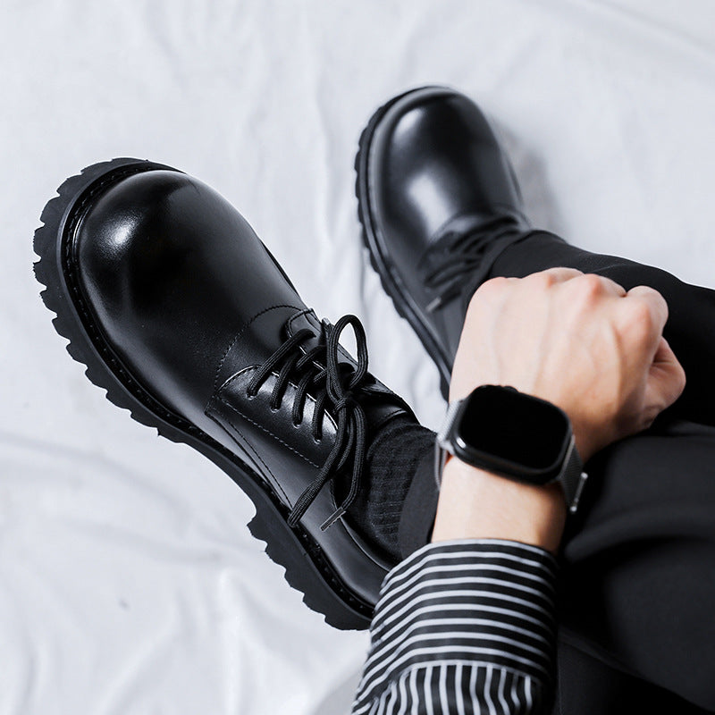 Men's Derby Big Head Platform High Street Leather Shoes