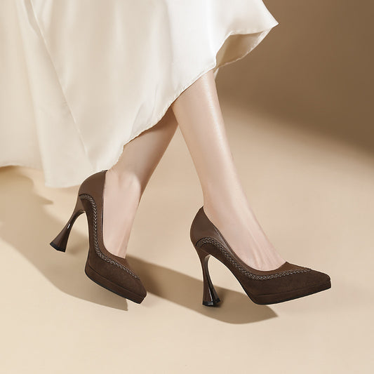Style Beautiful Waterproof Platform Not Tired Heels