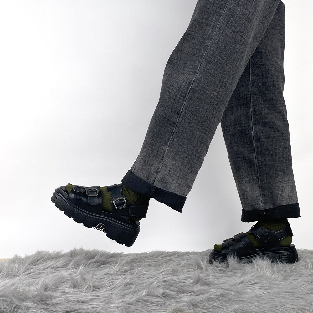 Women's Summer Large Size Flat Bottom Martin Sandals