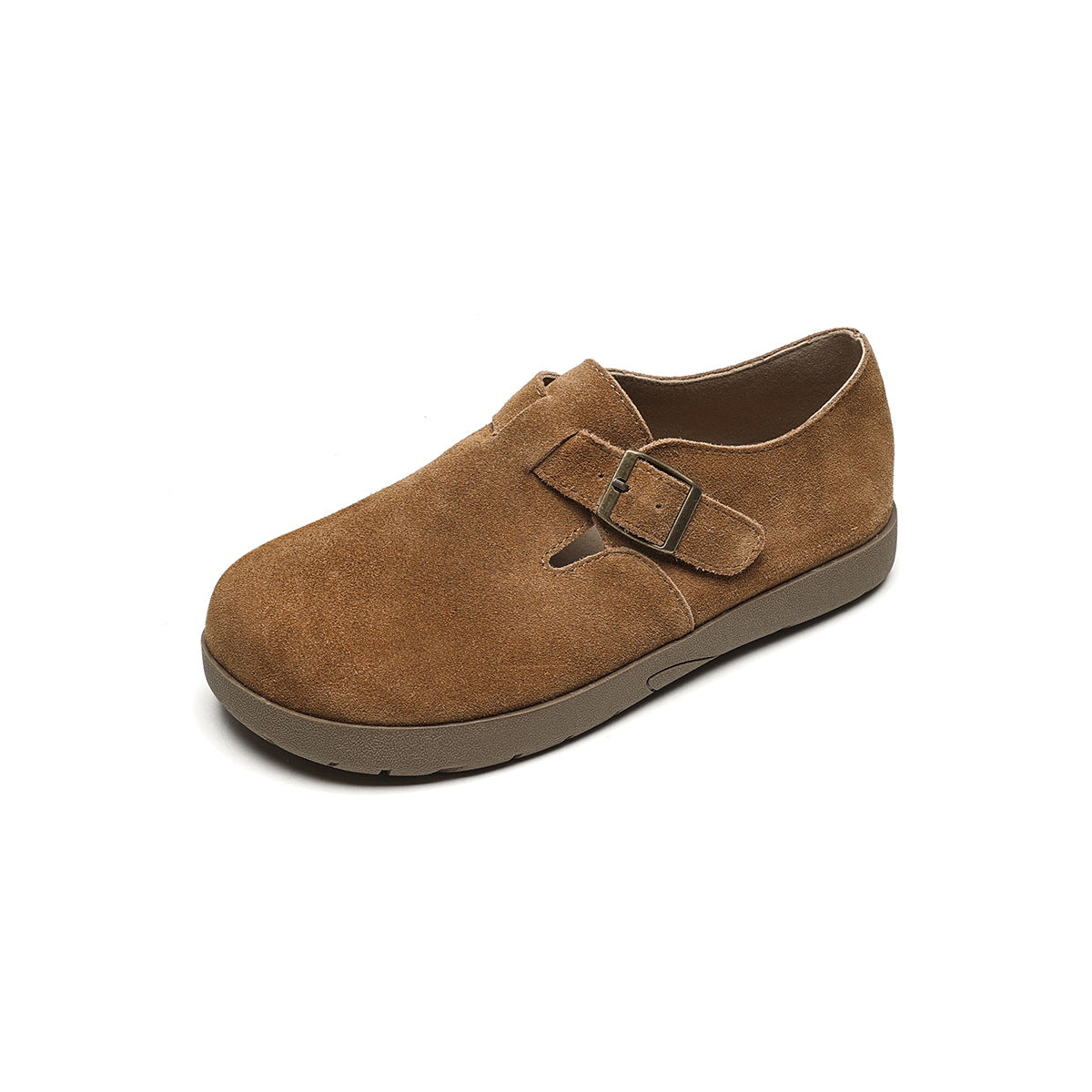 Women's Genuine Retro Platform Cowhide Slip-on Soft Bottom Women's Fashion Shoes