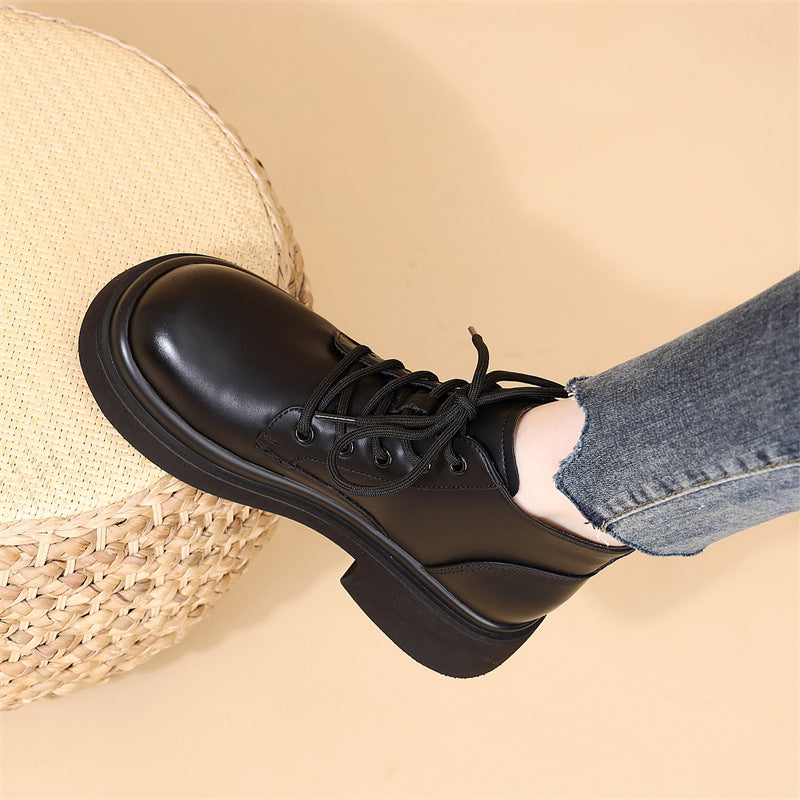 Women's Genuine Platform Martin Soft Bottom British Style Fried Street Boots