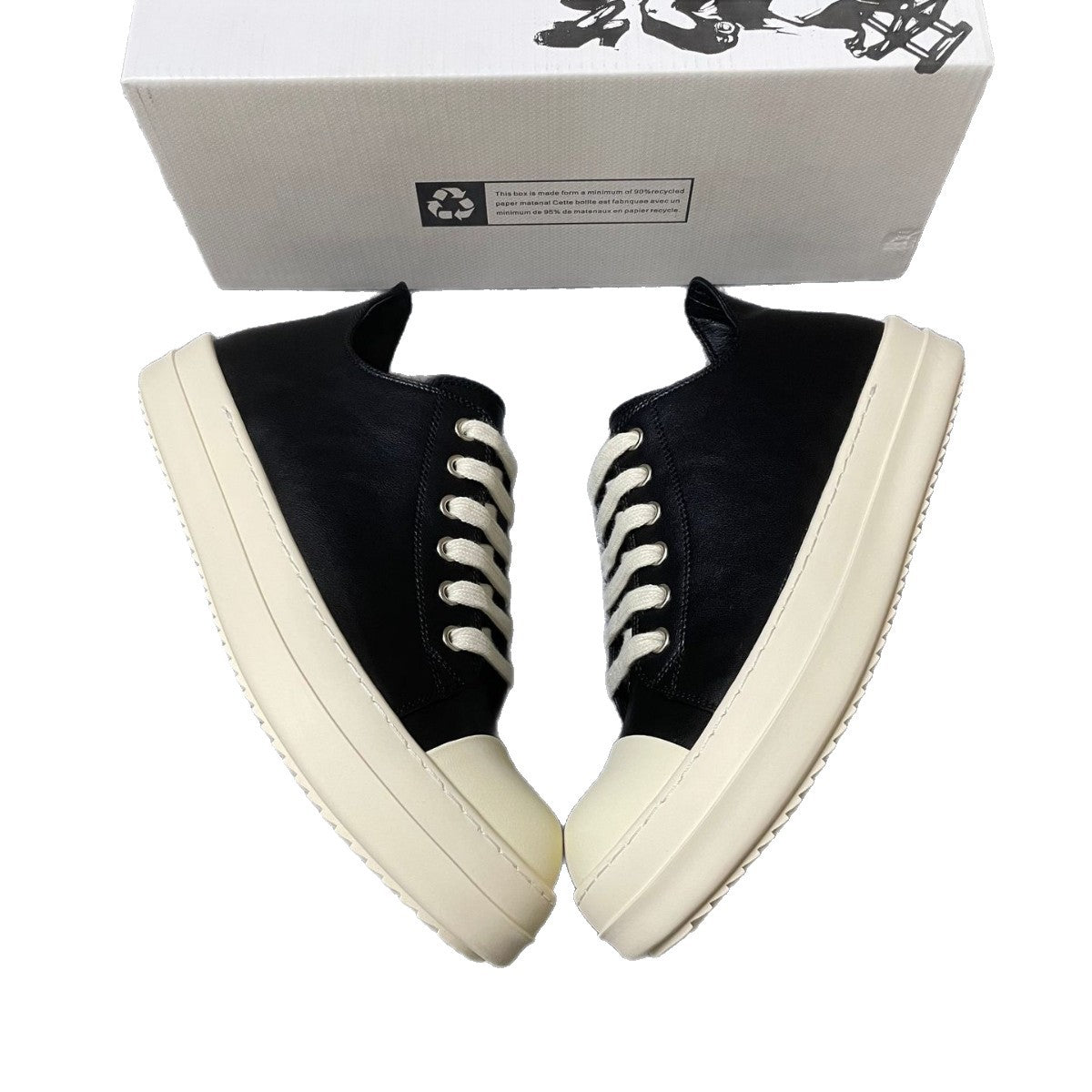 Women's & Men's Height Increasing Flat Black Board American Men's Casual Shoes