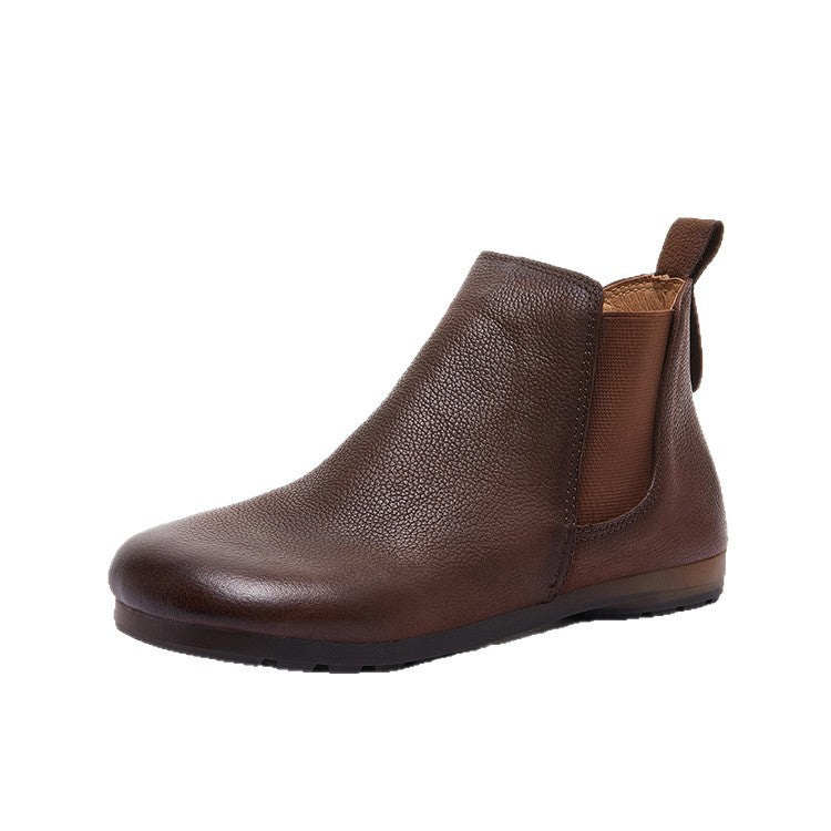 Women's Chelsea Genuine Lazy Slip On Customizable Women's Leather Boots