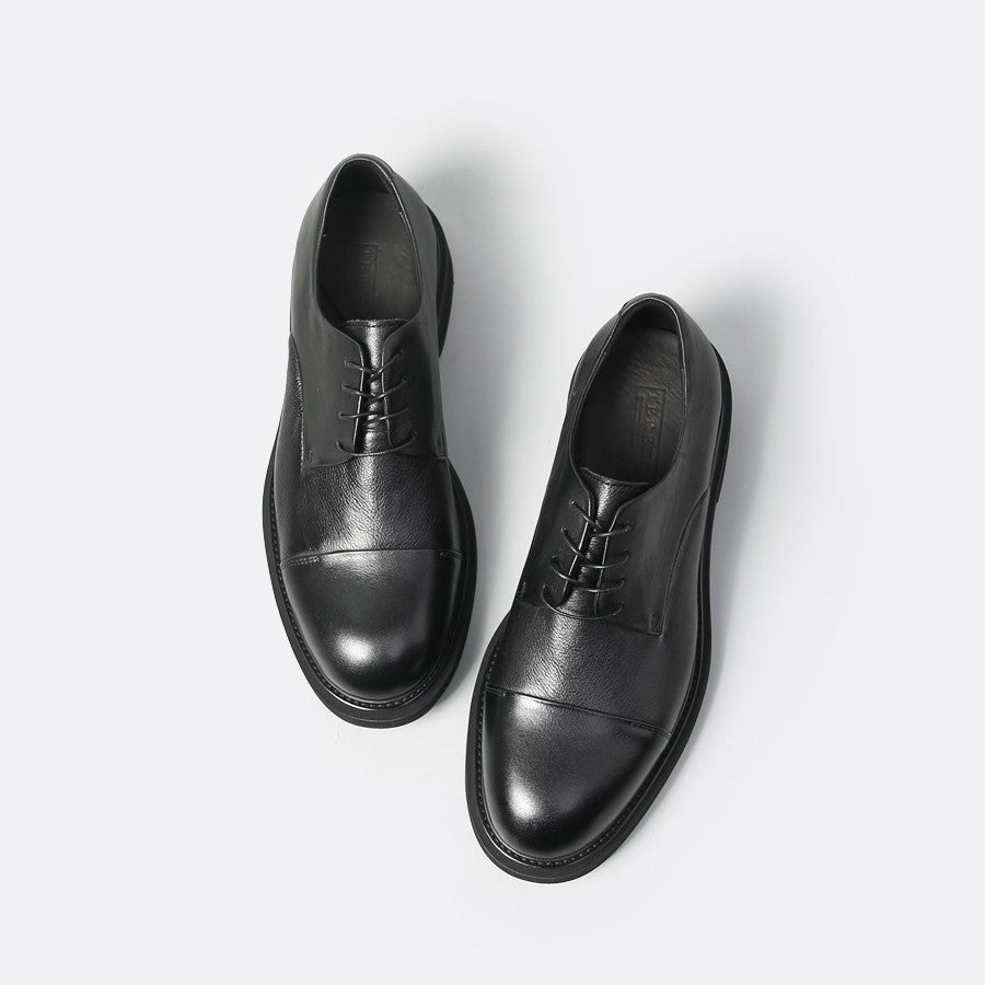 Men's Business European Version Derby Round Head British Men's Casual Leather Shoes