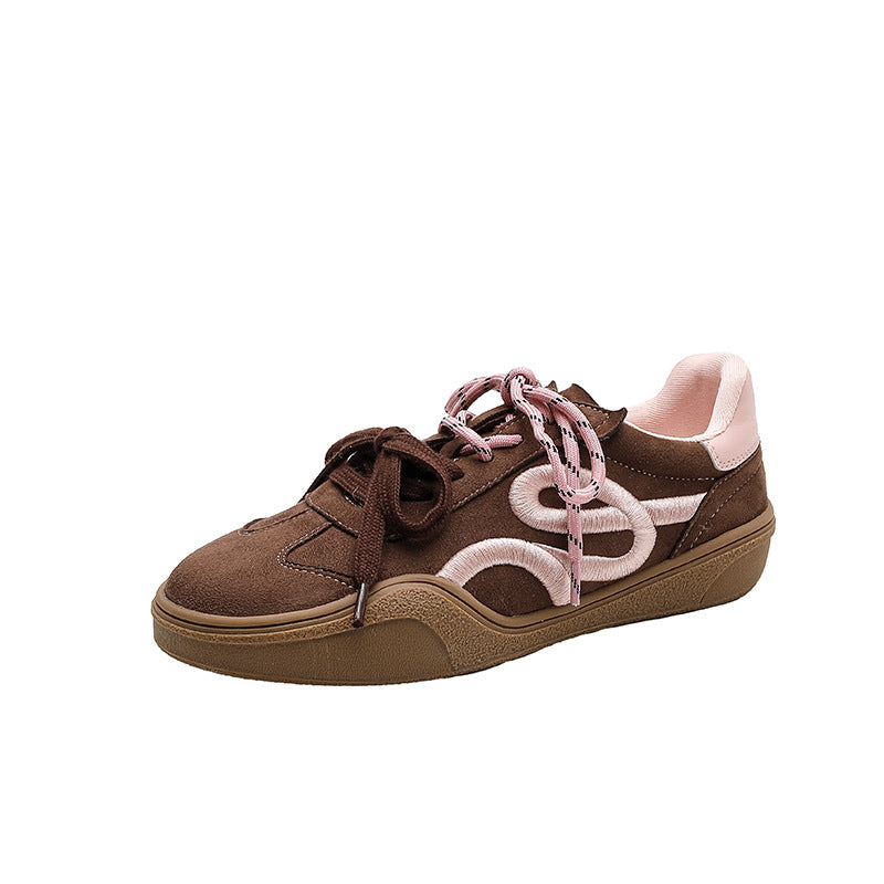 Women's Thick-soled Embroidered German Training Flat Bottom Comfort Retro Sports Skate Women's Casual Shoes