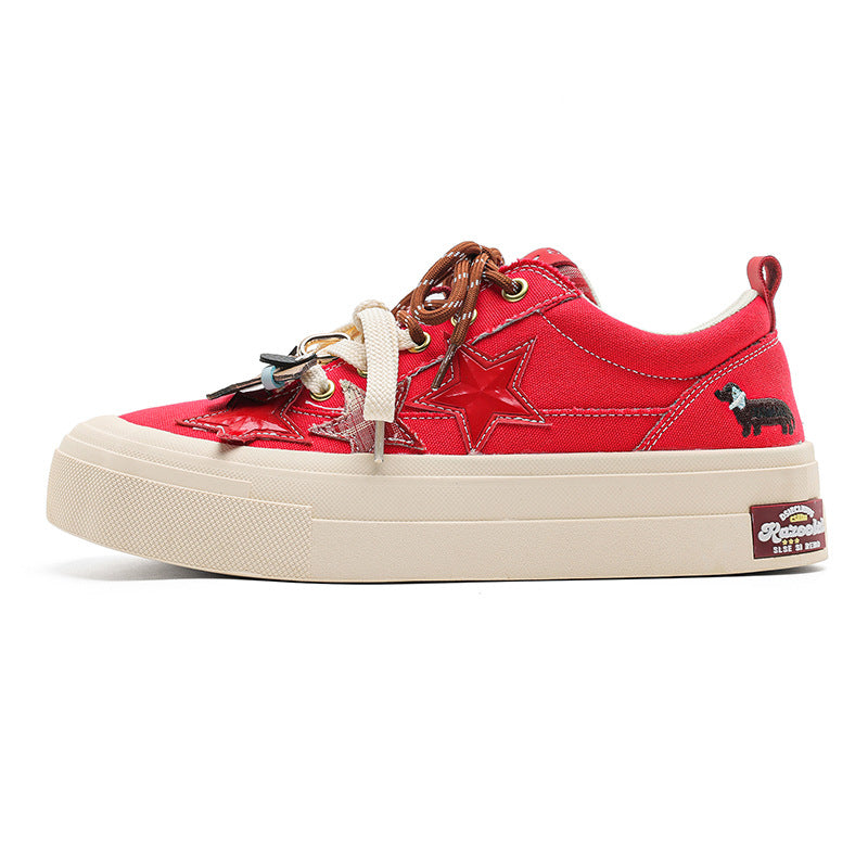 Women's & Men's Couple Western Highland Cartoon Platform Increased Breathable Fashion Men's Board Shoes