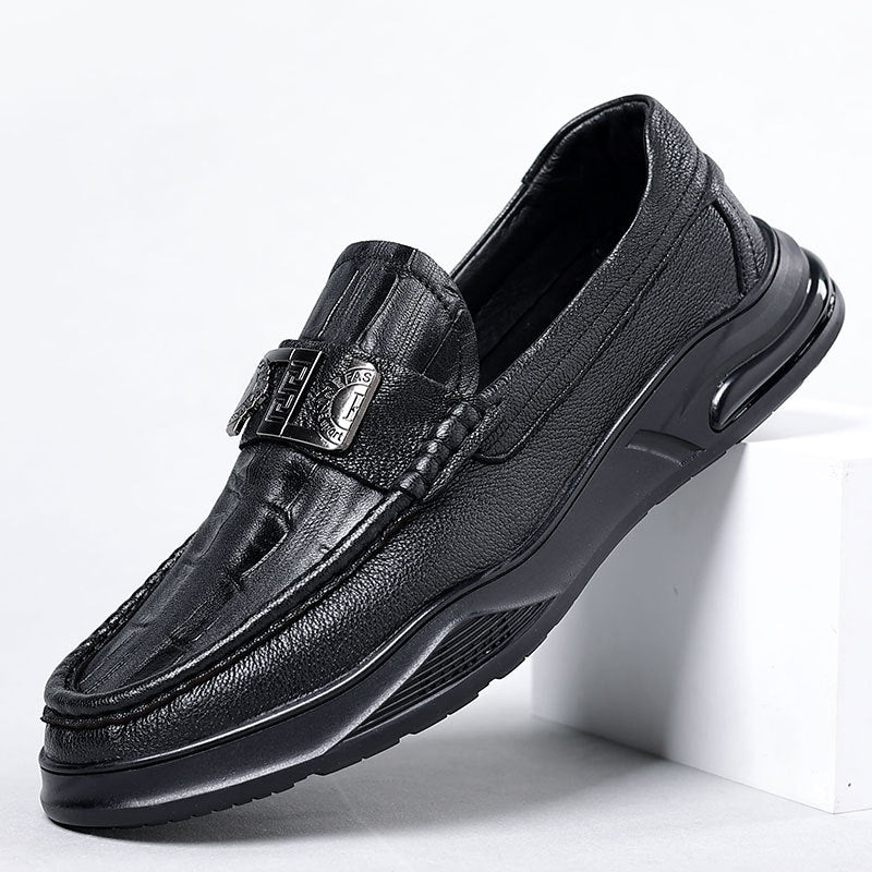 Men's Autumn Sheepskin Fashion Slip-on Soft Bottom Casual Shoes