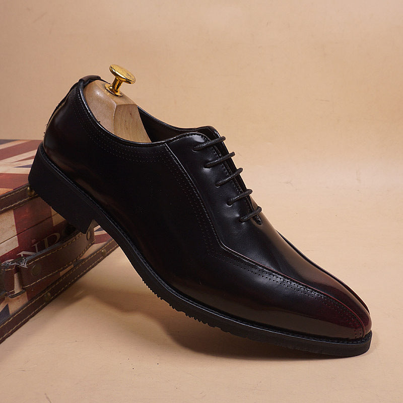 Men's Slip On Height Increasing Insole Retro Men's Business Leather Shoes
