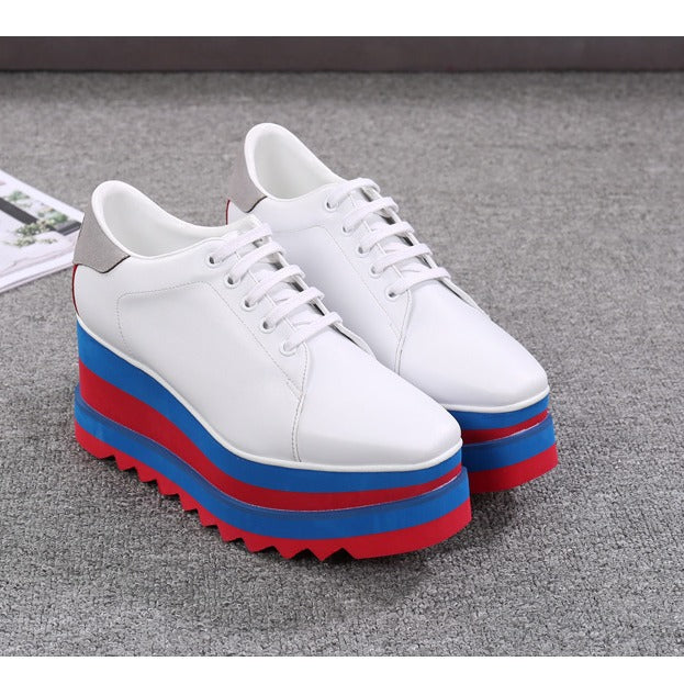Women's Style Thick Bottom Muffin Square Toe Wedge Women's Casual Shoes