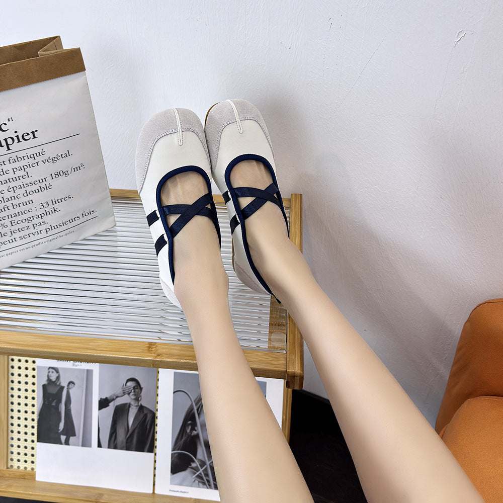 Women's Korean Style Genuine Mary Jane Ballet Shallow Mouth Soft Bottom Women's Casual Shoes
