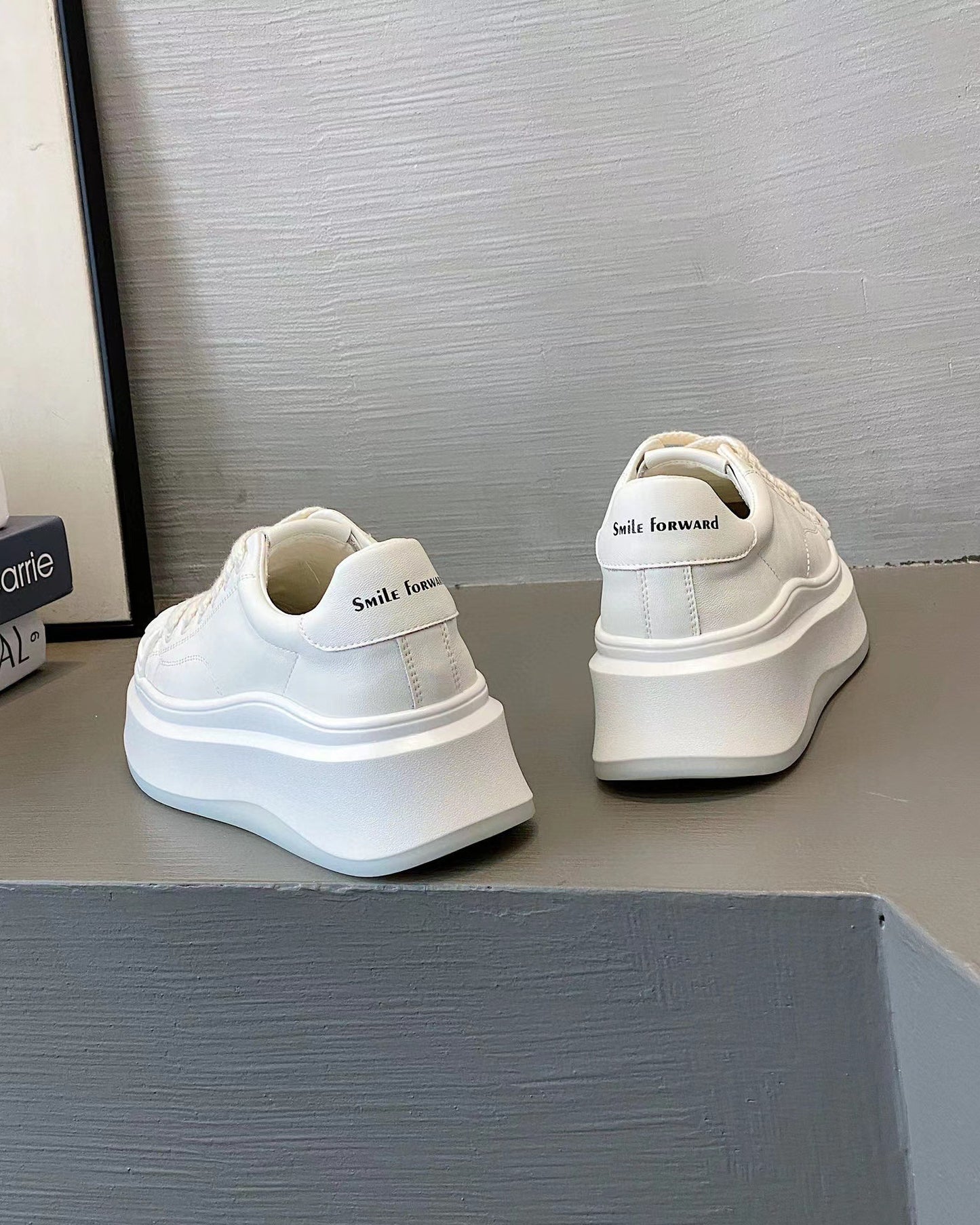 Women's White Platform Dad Autumn Breathable Comfortable Men's Shoes