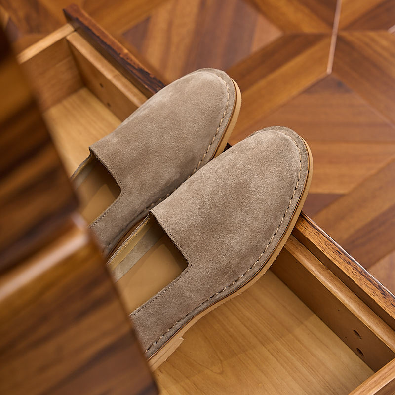 Men's Vintage Handmade Stitching Slip-on Lazy Old Money Style Loafers/doug Shoes