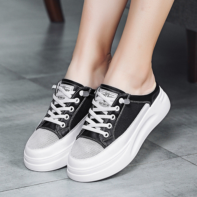Women's Thick Bottom Increased Half Summer Mesh Casual Shoes