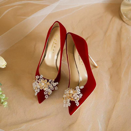 Bride Red High Female Not Tired Toast Chinese Dress Plus Women's Fashion Shoes